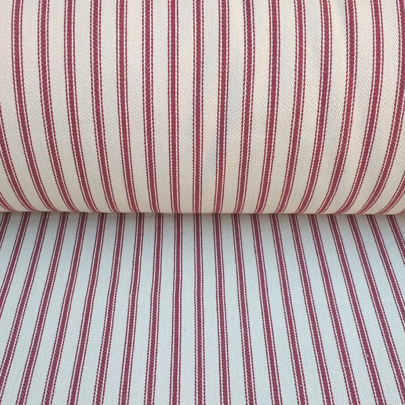 Hampton Ticking Fabric Ruby,20000 Martindale Rub, classic ticking, cotton, cotton fabric, cotton ticking, curtain fabric, Discount Fabric, French ticking, Herefordshire blinds, Herefordshire Curtains, Herefordshire Fabric shop, Herefordshire soft furnishings fabric, Herefordshire upholstery fabric, interior design, interiors, Ledbury Blinds, Ledbury curtains, Ledbury fabric shop, Ledbury upholstery fabrics, Martindale rub, mattress ticking, rub test, soft furnishing, stripe, striped fabric, Striped material, stripes, Ticking, ticking fabric, ticking stripes, Tinsmiths, tinsmiths ticking, traditional ticking, Upholstery, upholstery fabric