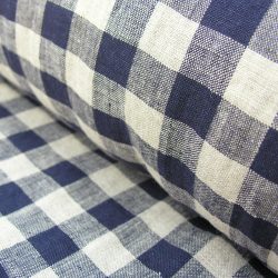 Washed Linen Check Navy