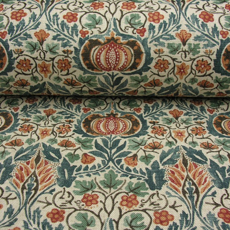 William Morris Little Chintz Teal and Saffron