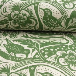 Mark Hearld - Linen Union Fabric, Wren; Forest