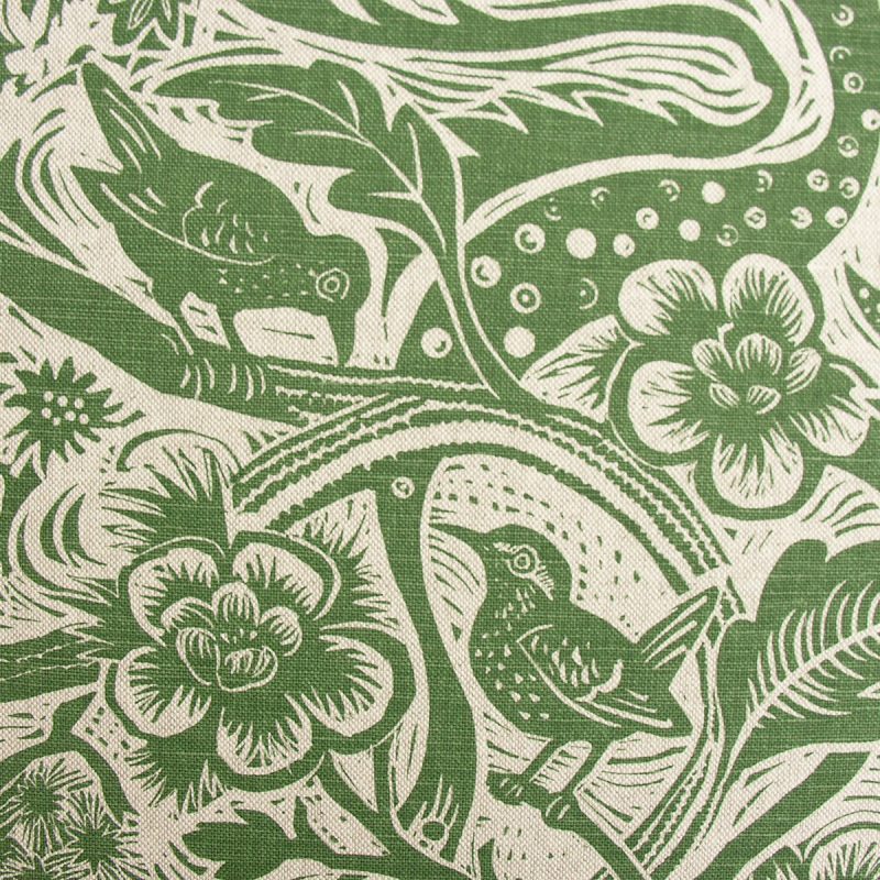 Mark Hearld - Linen Union Fabric, Wren; Forest