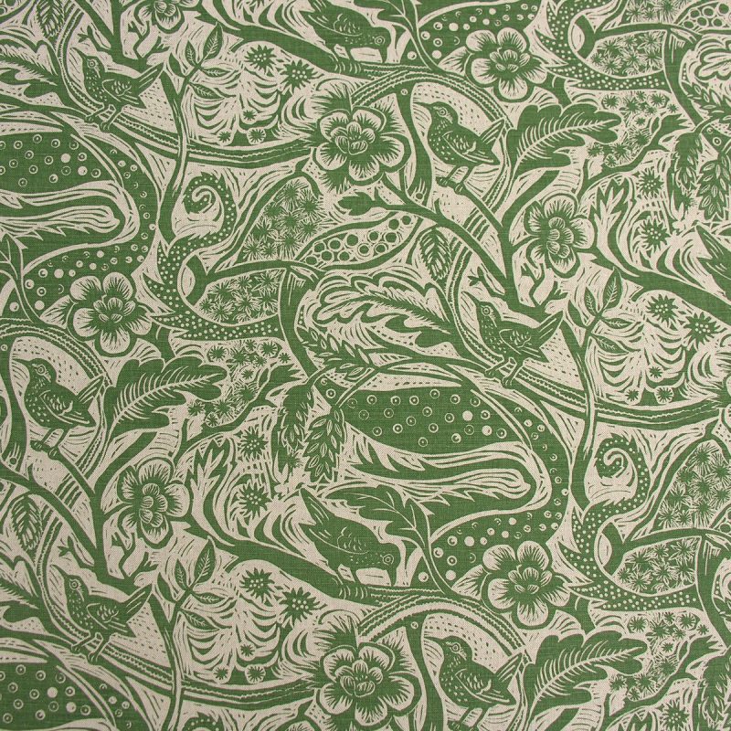 Mark Hearld - Linen Union Fabric, Wren; Forest