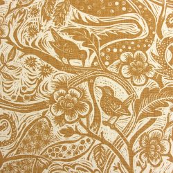 Mark Hearld - Wren; Heavyweight Linen Ochre