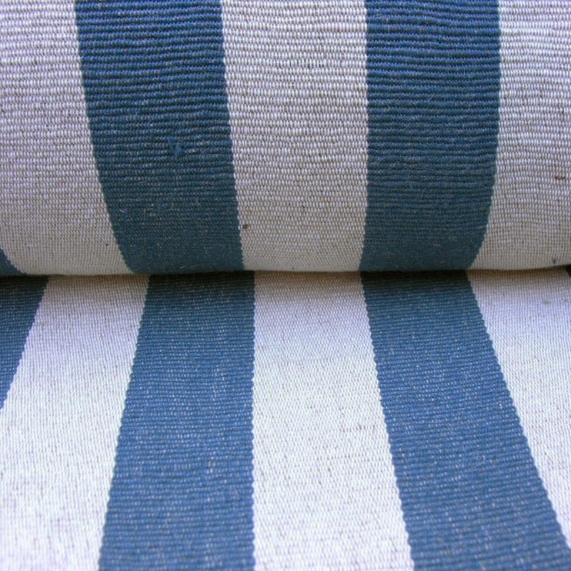 Jute Table Runner Fabric Plain Navy Stripe