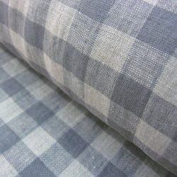 Washed Linen Check Grey