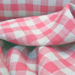 Washed Linen Check Rhubarb Red