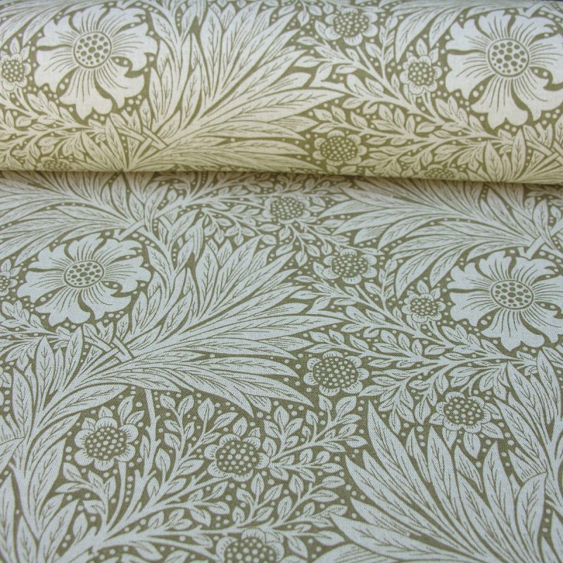 William Morris Marigold Linen Olive Linen