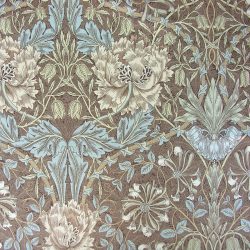 William Morris Linen Honeysuckle Brown/Blue