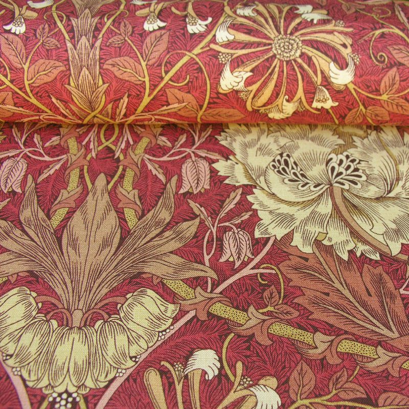 William Morris Linen Honeysuckle Brick/Russet