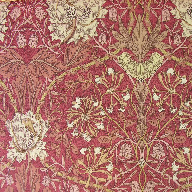 William Morris Linen Honeysuckle Brick/Russet