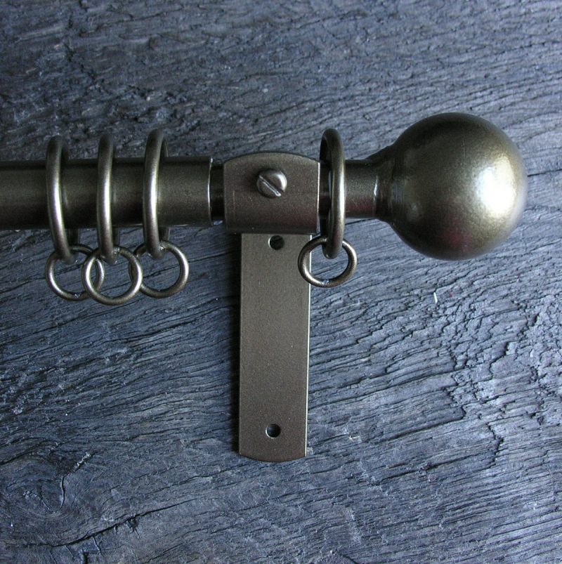 Metal Curtain Pole Set - Bronze 19mm - Image 2