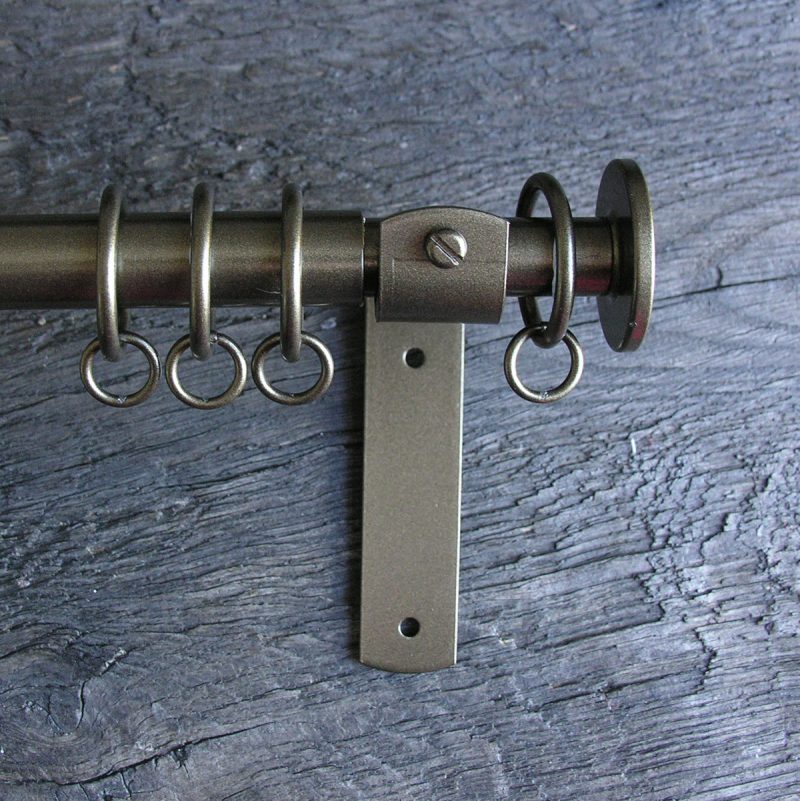Metal Curtain Pole Set - Bronze 19mm - Image 3