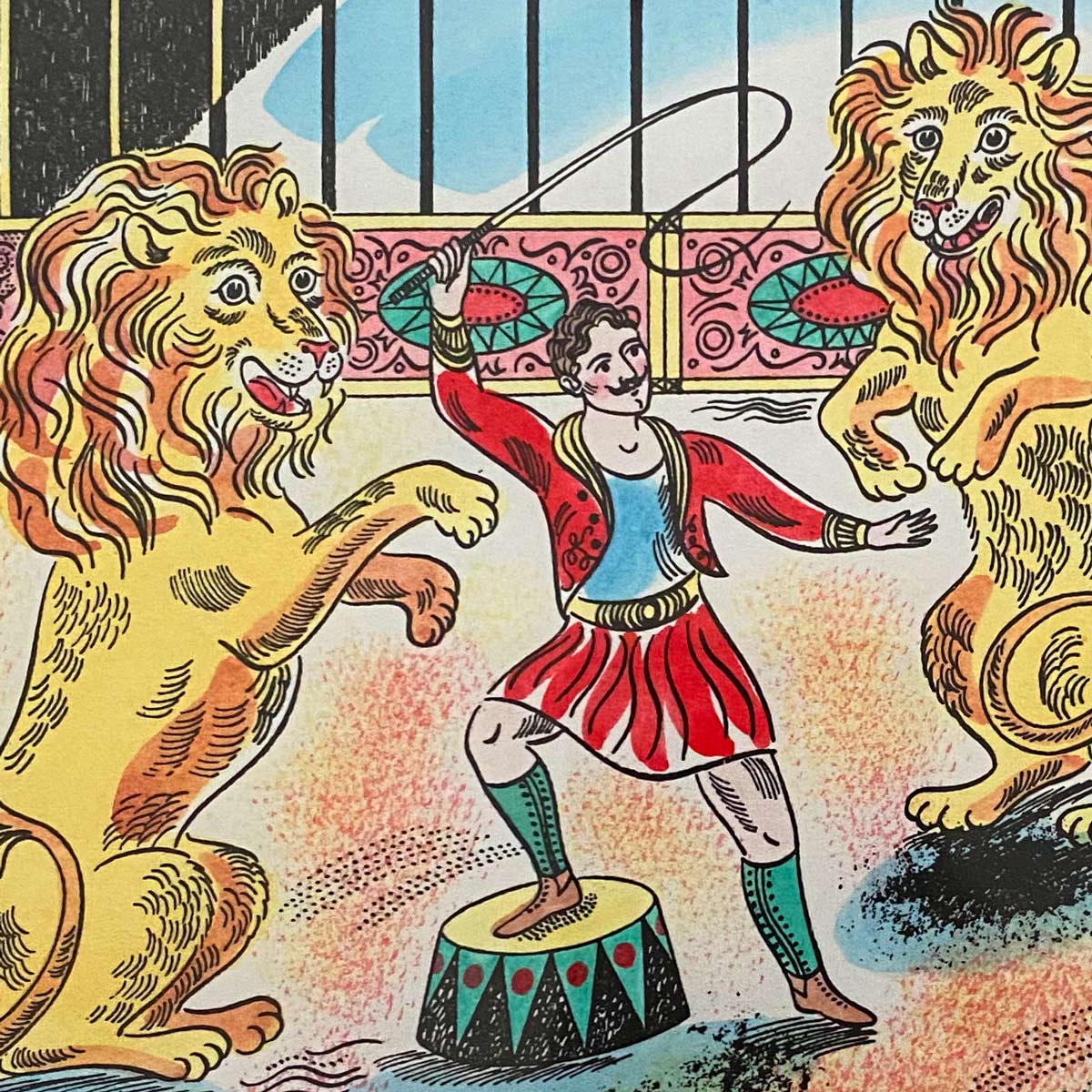 The Lion Tamer, Framed Print by Emily Sutton - Tinsmiths The Lion Tamer, Framed Print by Emily Sutton - Tinsmiths