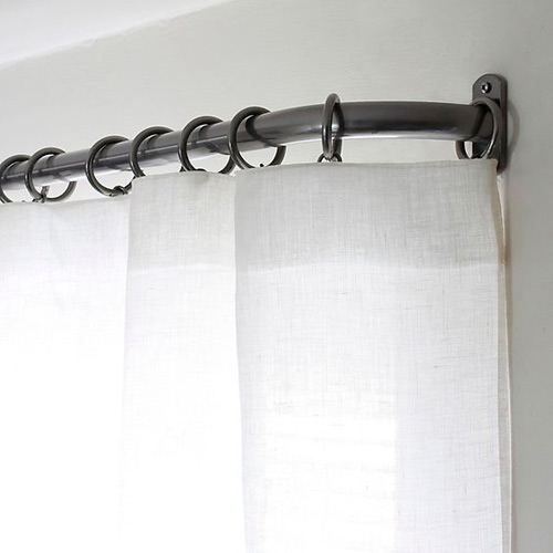 French Pole Set Graphite Grey Metal, French Curtain Rods