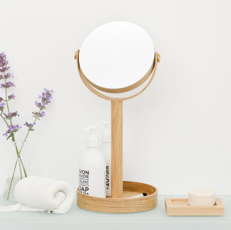 Oak Cosmetic Mirror