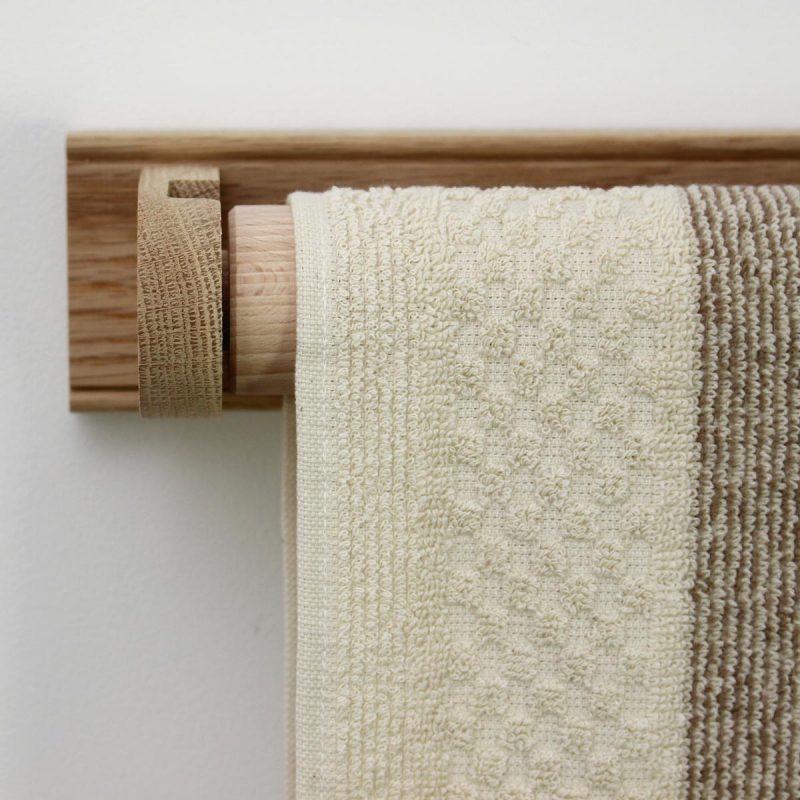 Oak Roller Towel Rail - Image 3