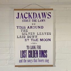 Tilley Letterpress Jackdaws Poster Tinsmiths