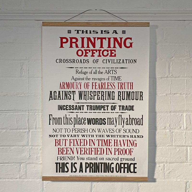 Tilley Letterpress Printing Office Poster Tinsmiths