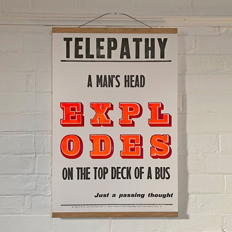 Tilley Letterpress Telepathy Poster Tinsmiths