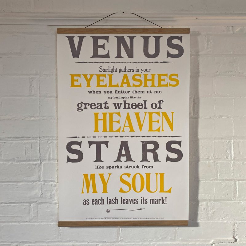 Tilley Letterpress Venus Poster Tinsmiths