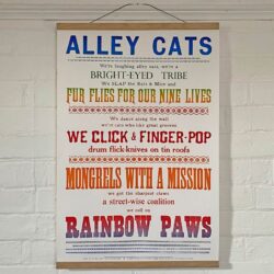 Tilley Letterpress Alley Cats Poster Tinsmiths