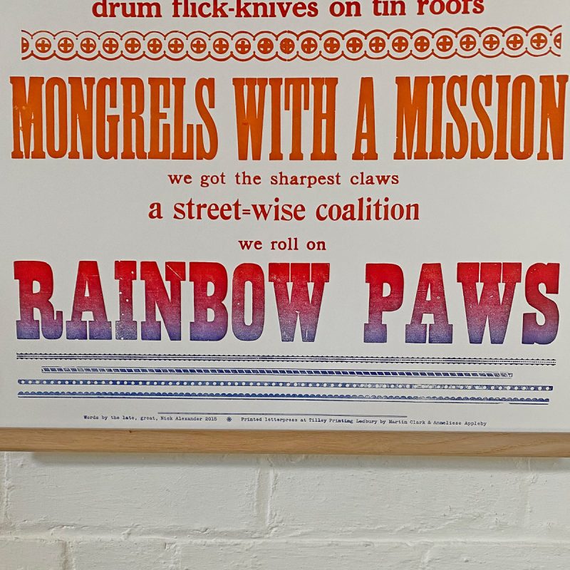Tilleys Alley Cats Letterpress Poster Tinsmiths