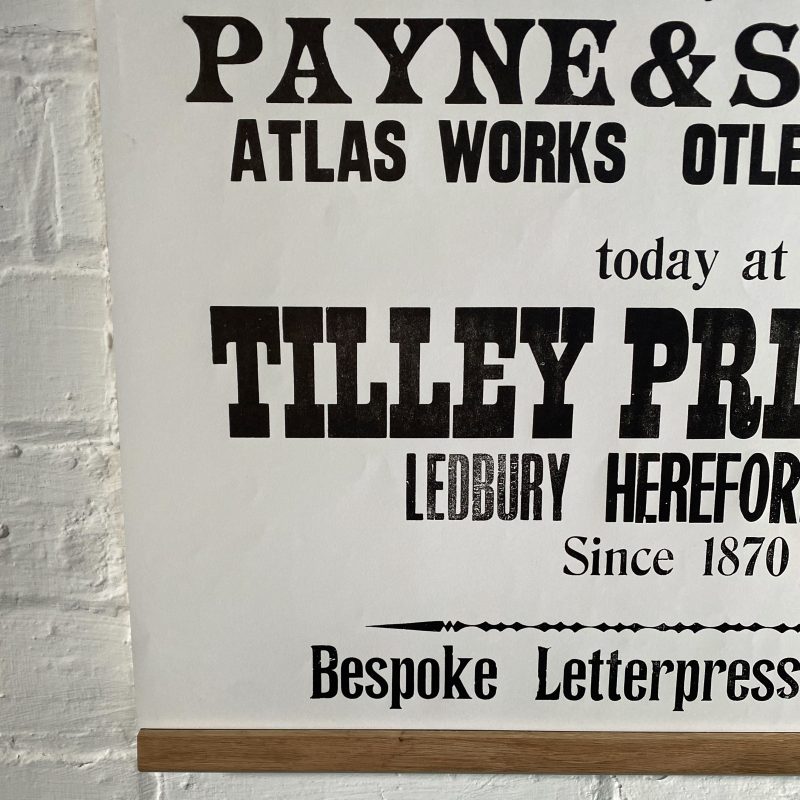 Tilley Letterpress Wharfdale Poster Tinsmiths