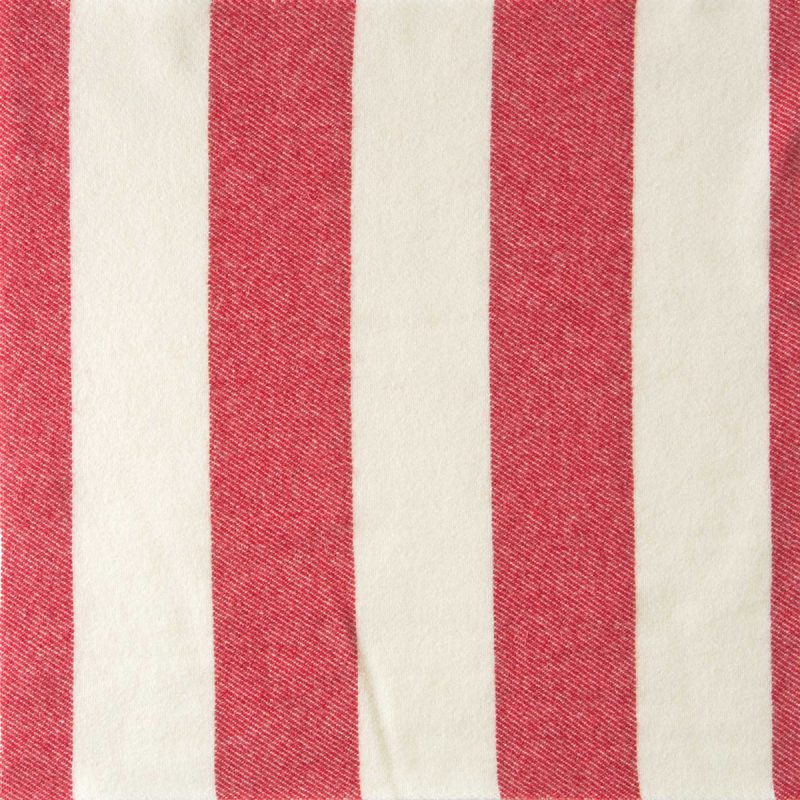 Blanket Stitched Welsh Blanket - Red Stripe