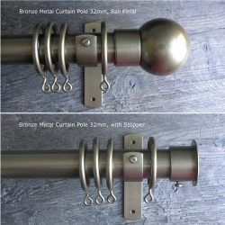 Metal Curtain Pole Set - Bronze or Graphite 32mm