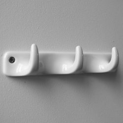 White Ceramic Bathroom Hook Triple