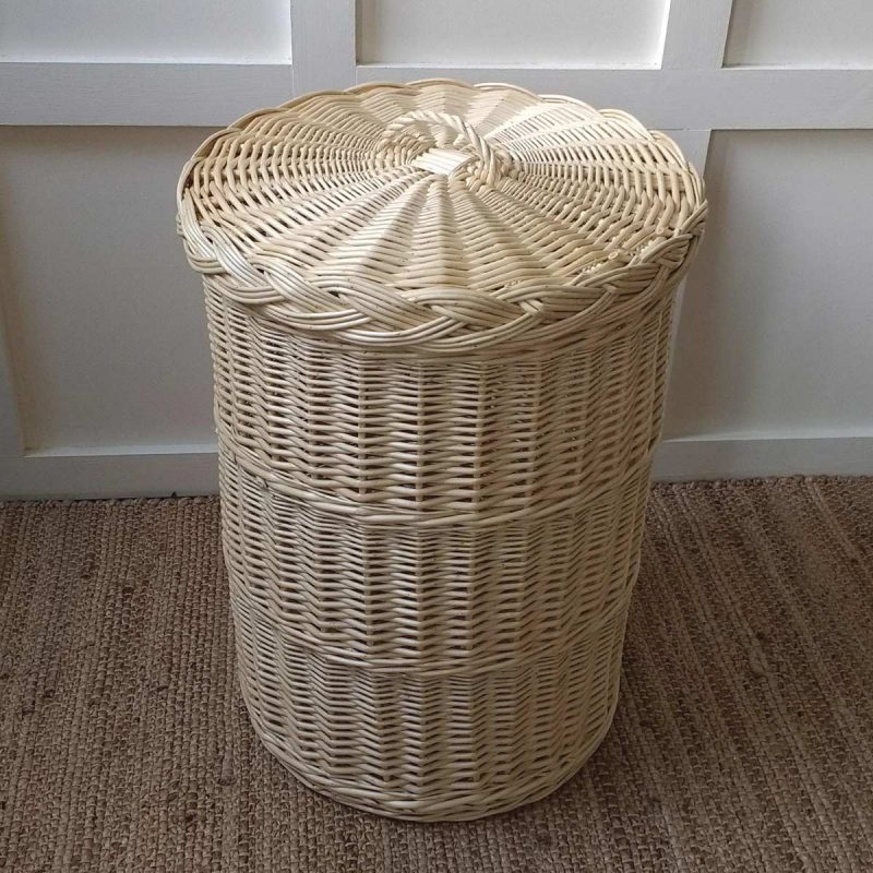 Willow Linen Basket with Lid