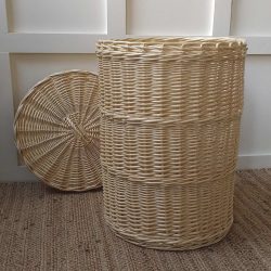 Willow Linen Basket with Lid
