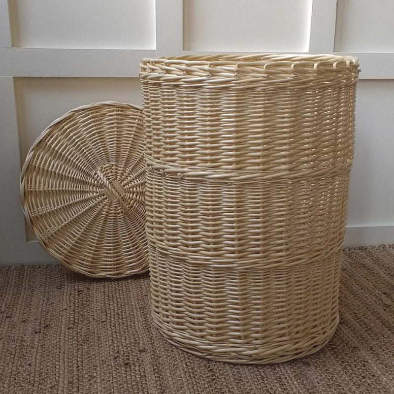 Willow Linen Basket with Lid