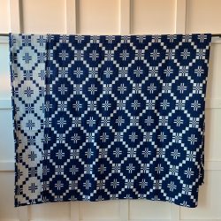 Welsh Blanket St David's Cross - Navy