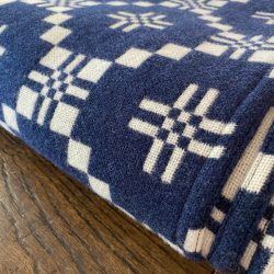 Welsh Blanket St David's Cross - Navy