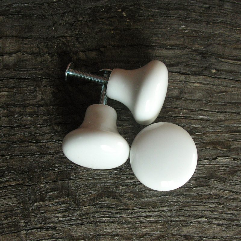 Small White Ceramic Knob