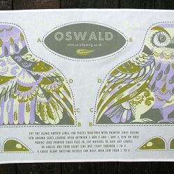 Printed Cotton Teatowel - Oswald The Owl