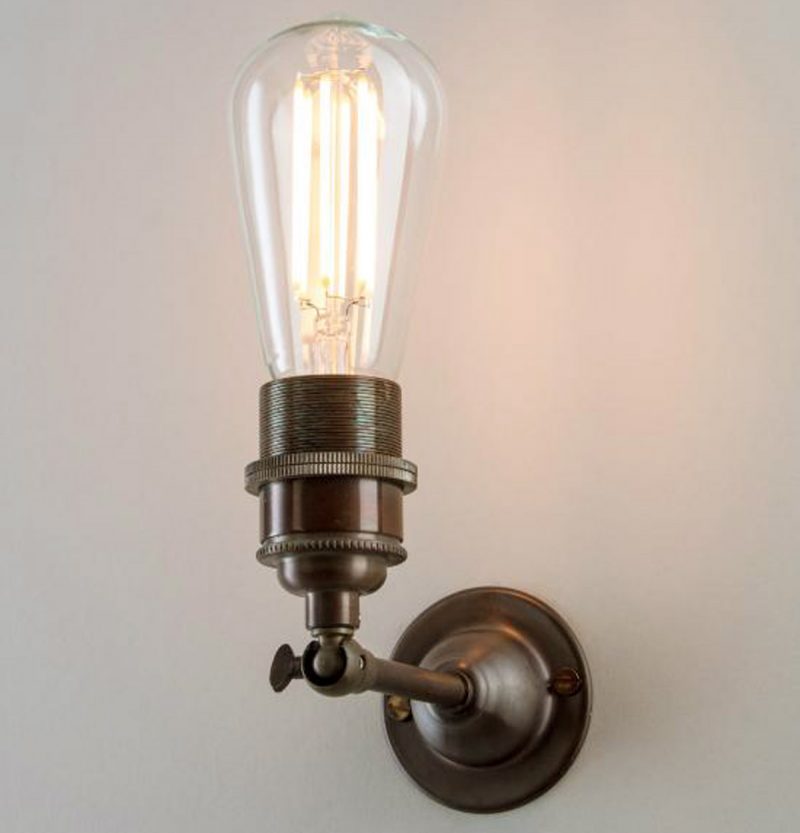 Industrial Wall Light Antique Brass