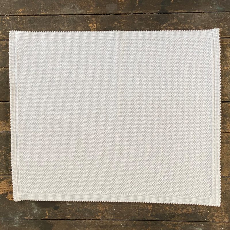 Heavy Cotton Bathmat - White Jacquard