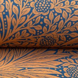 William Morris Marigold Navy Burnt Orange Ben Pentreath Tinsmiths Natural Fabric