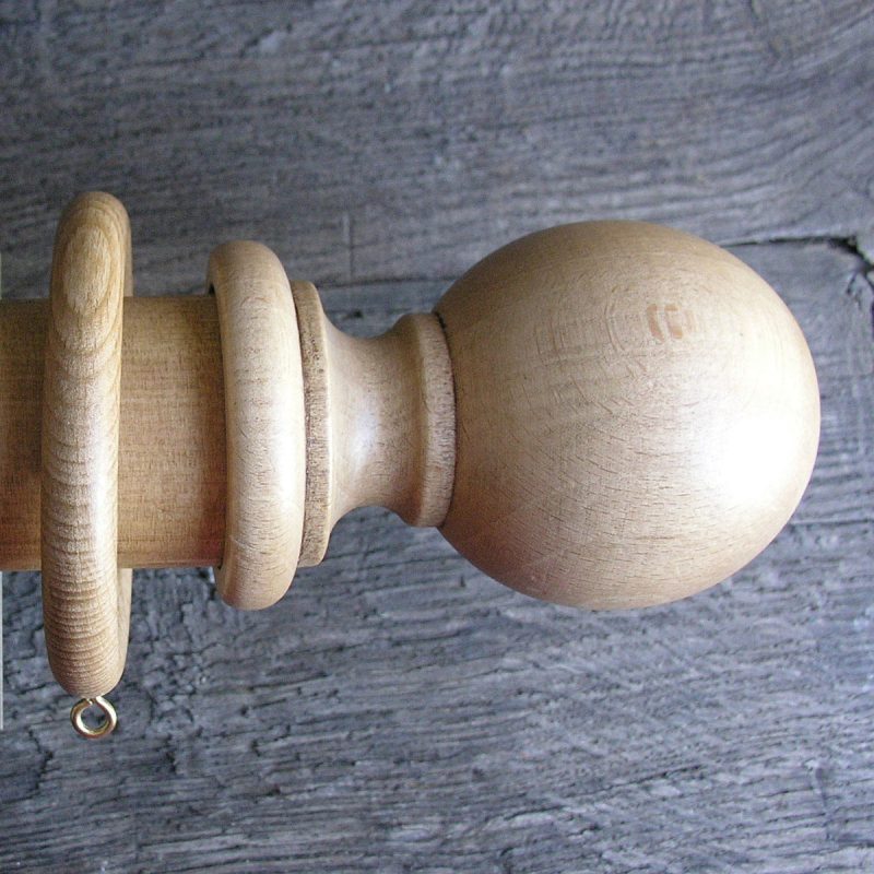 35mm Wooden Curtain Pole Set - Light Oak