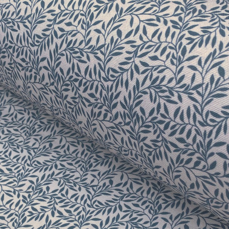 Osterley Blue, cotton furnishing fabric, 100% cotton fabric