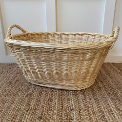 Cane laundry baskets discount