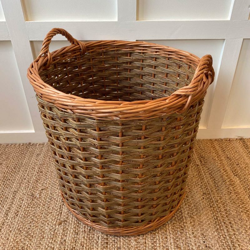 Two Tone Willow Log Basket