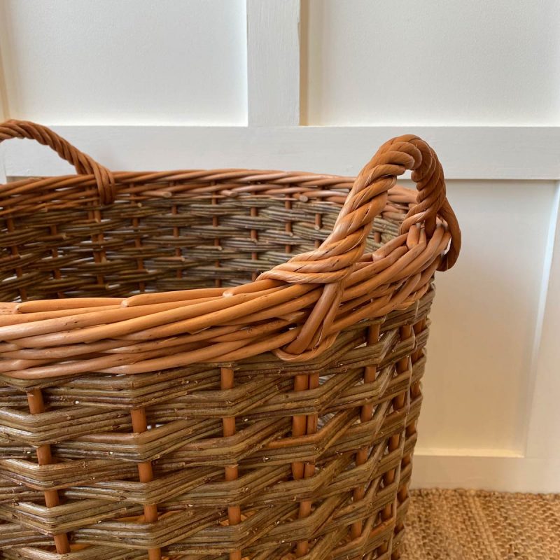 Two Tone Willow Log Basket