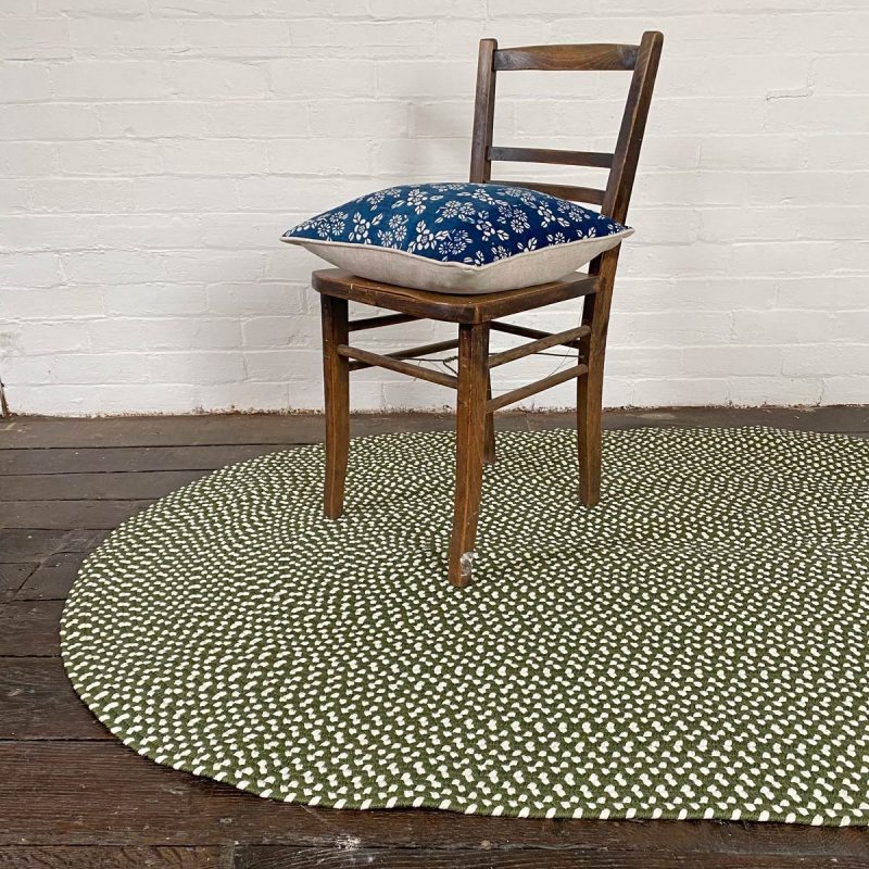 Recycled Plastic Braided Rug - Olive Green