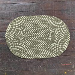 Recycled Plastic Braided Rug - Olive Green