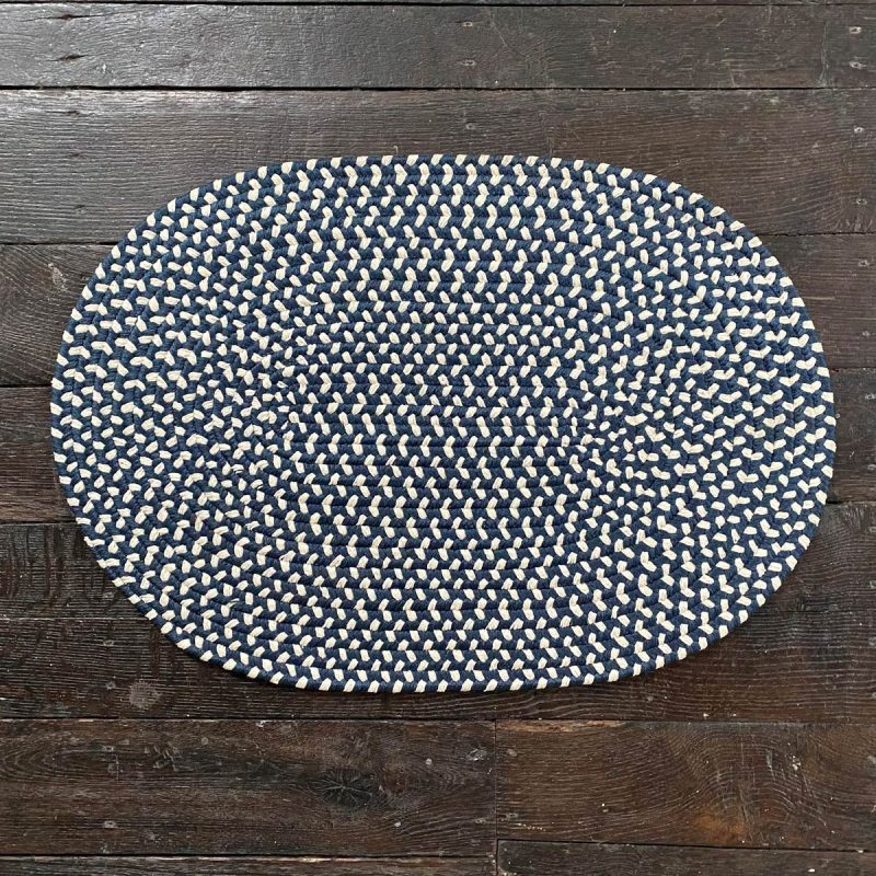 Recycled Plastic Braided Rug - Navy