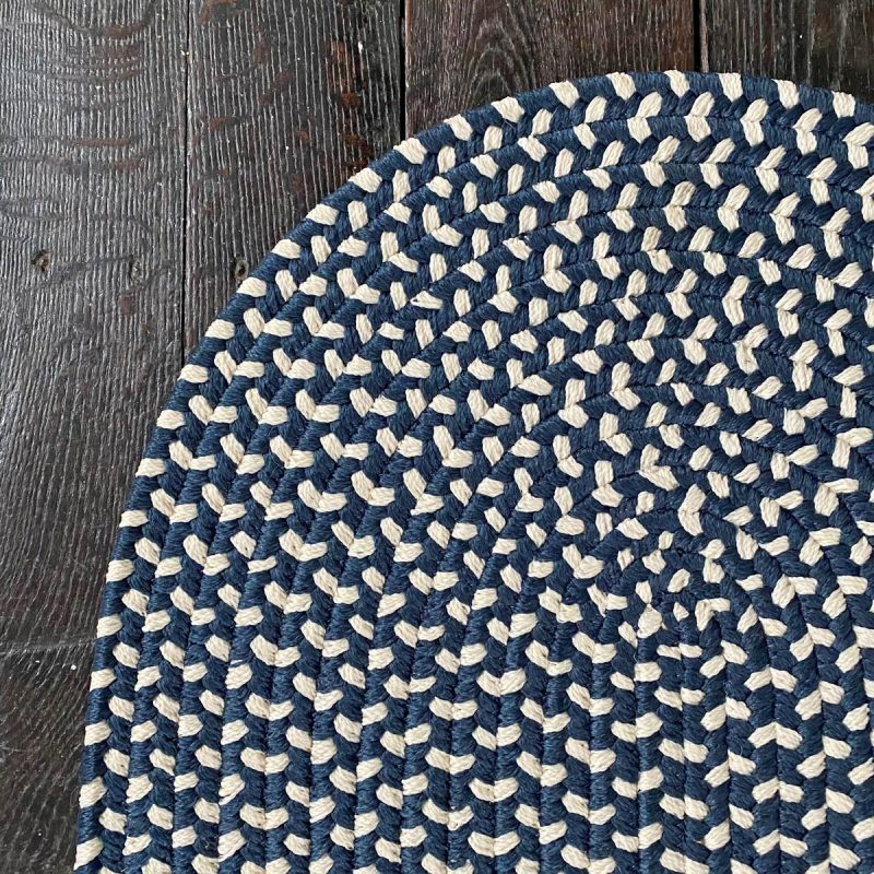 Recycled Plastic Braided Rug - Navy