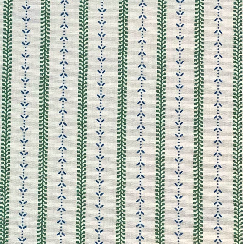 Maya Stripe - Leaf Green and Indigo